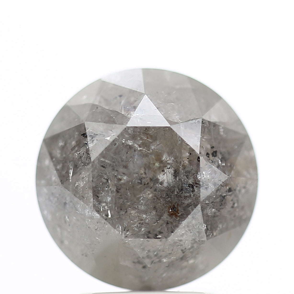 3 Carat Round Salt & Pepper Diamond Natural Gray Loose Diamond 8.94 MM