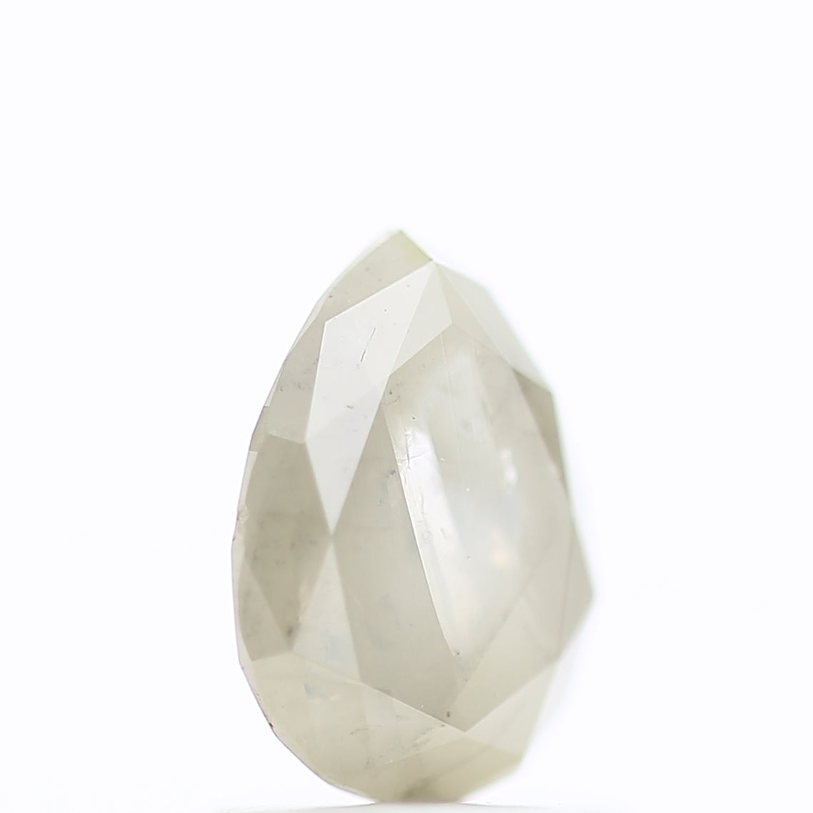 1.11 Carat Natural Grey Milky Pear Salt Pepper Diamond 7.72 MM