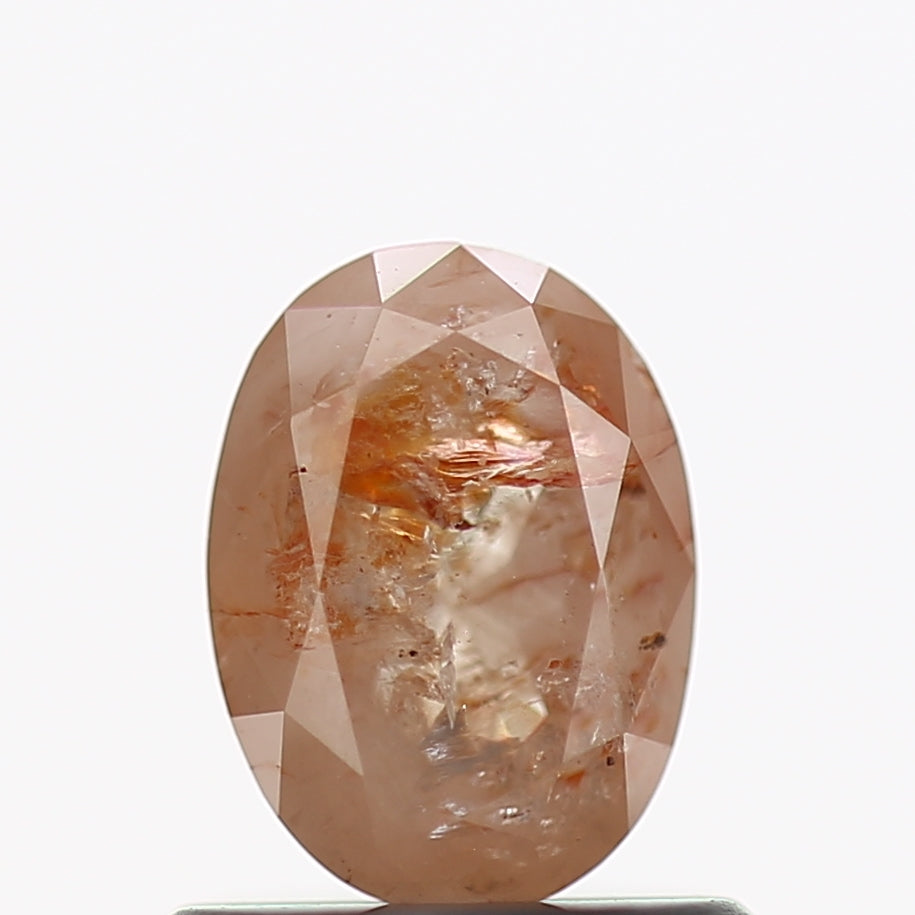 0.85 Carat Natural Rustic Oval Salt and Pepper Diamond 6.4 MM