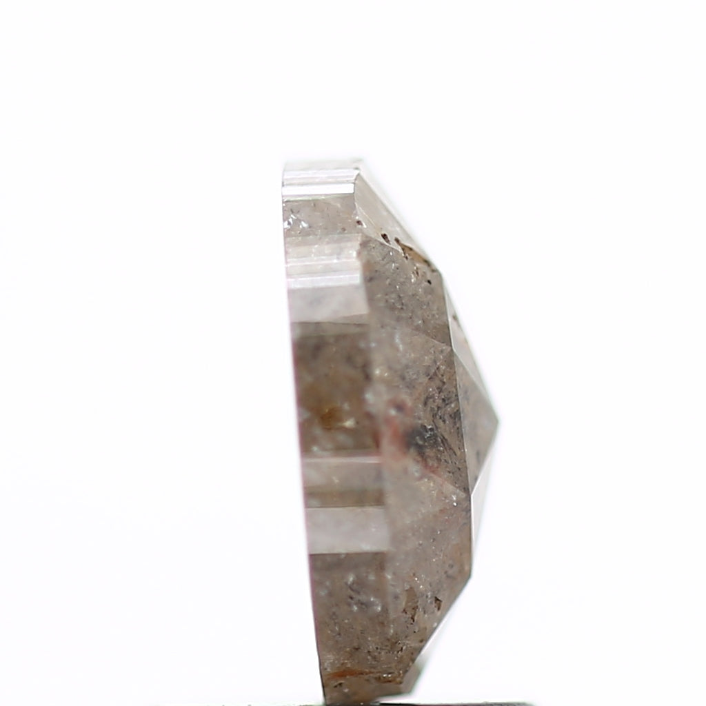 1.11 Carat Oval Rose Cut Salt and Pepper Diamond 7.1 MM