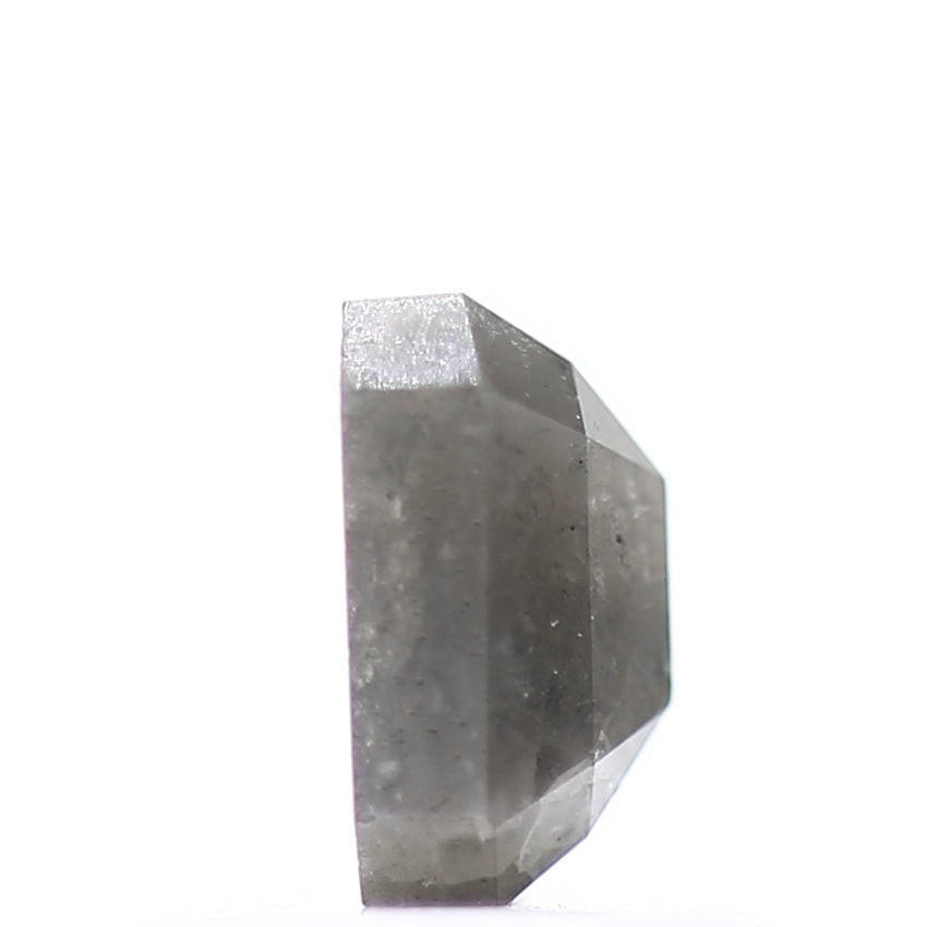 0.63 Carat 3.7 MM Natural Rustic Gray Emerald Shape Loose Diamond - Blackdiamond