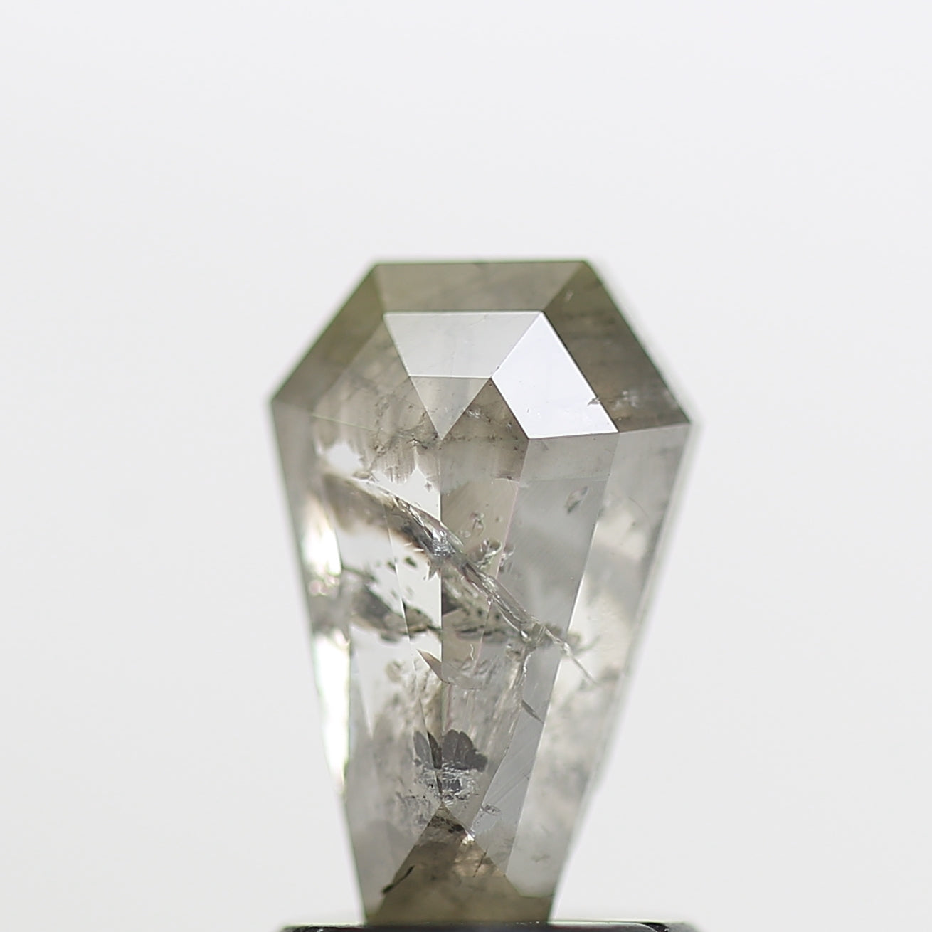 1.20 Carat 8.80 MM Gray Coffin Cut Salt and Pepper Diamond