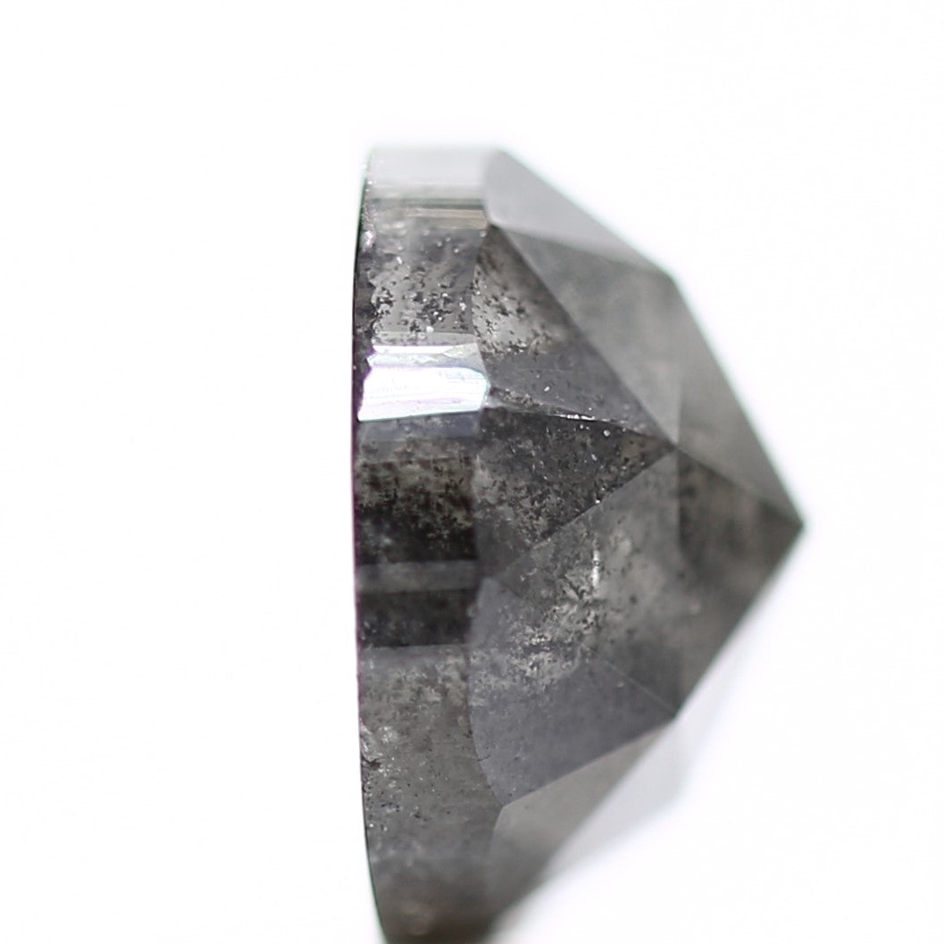3.01 Carat 8.5 MM Natural Gray Rose Cut Salt and Pepper Diamonds - Blackdiamond
