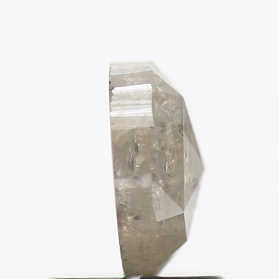 0.87 Carat Oval Cut Natural Grey Salt and Pepper Diamond 6.80 MM