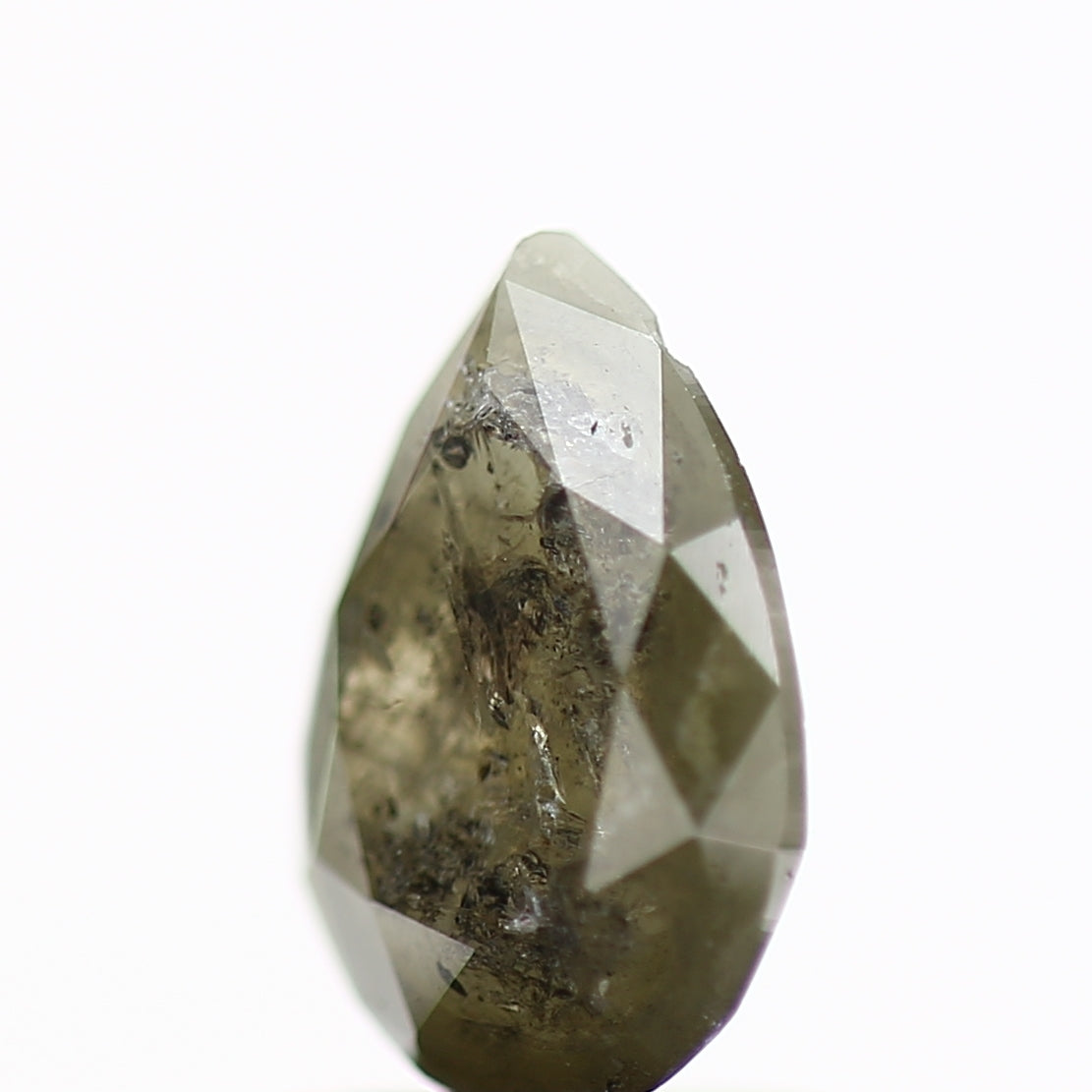 1.09 Carat Natural Green Gray Pear Loose Diamond 8.52 MM