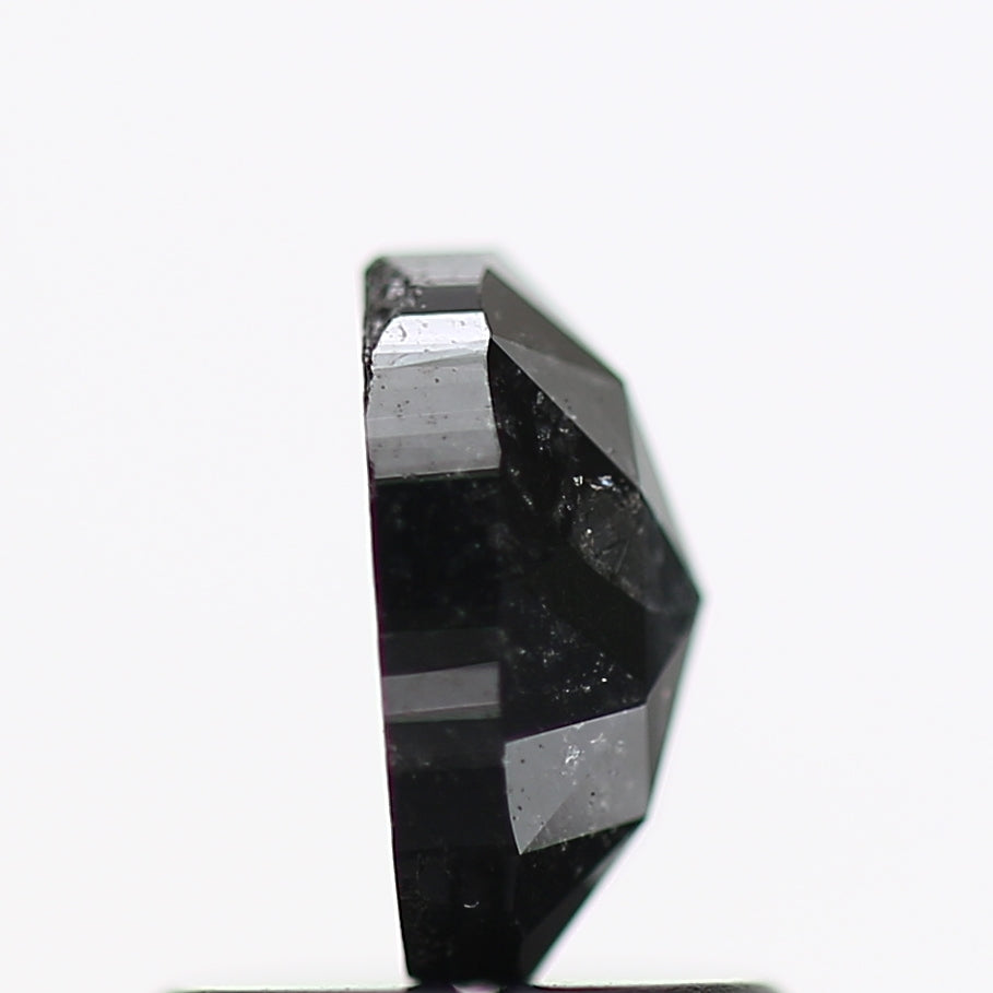 0.83 Carat Black Oval Rose Cut Natural Diamond 6.5 MM