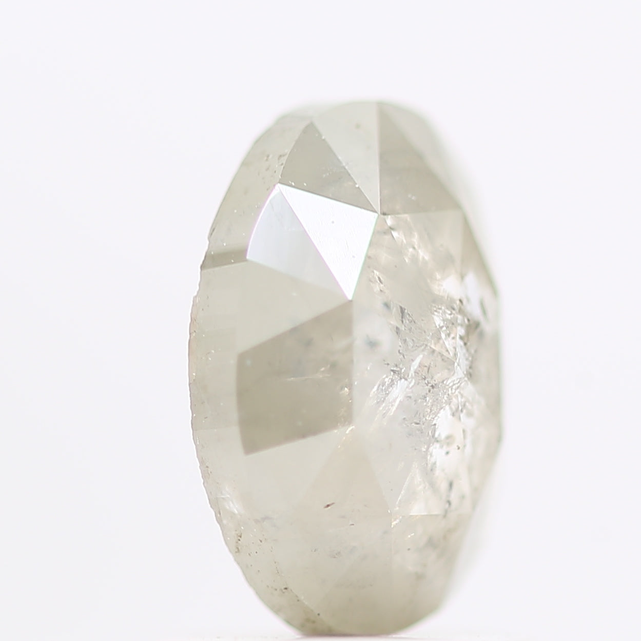 1.01 Carat Natural Oval Rose Cut Icy Diamond 7.70 MM