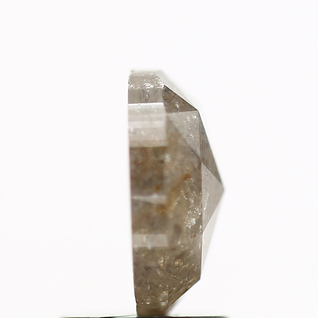 1.37 Carat Oval Gray Natural Salt and Pepper Loose Diamond 7.9 MM