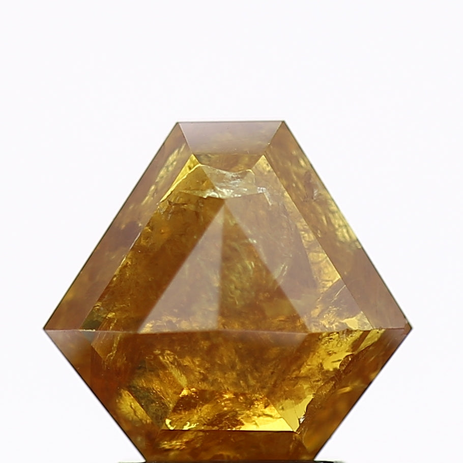 2 Carat Shield Salt and Pepper Diamond Natural Yellow Brown 8.12 MM