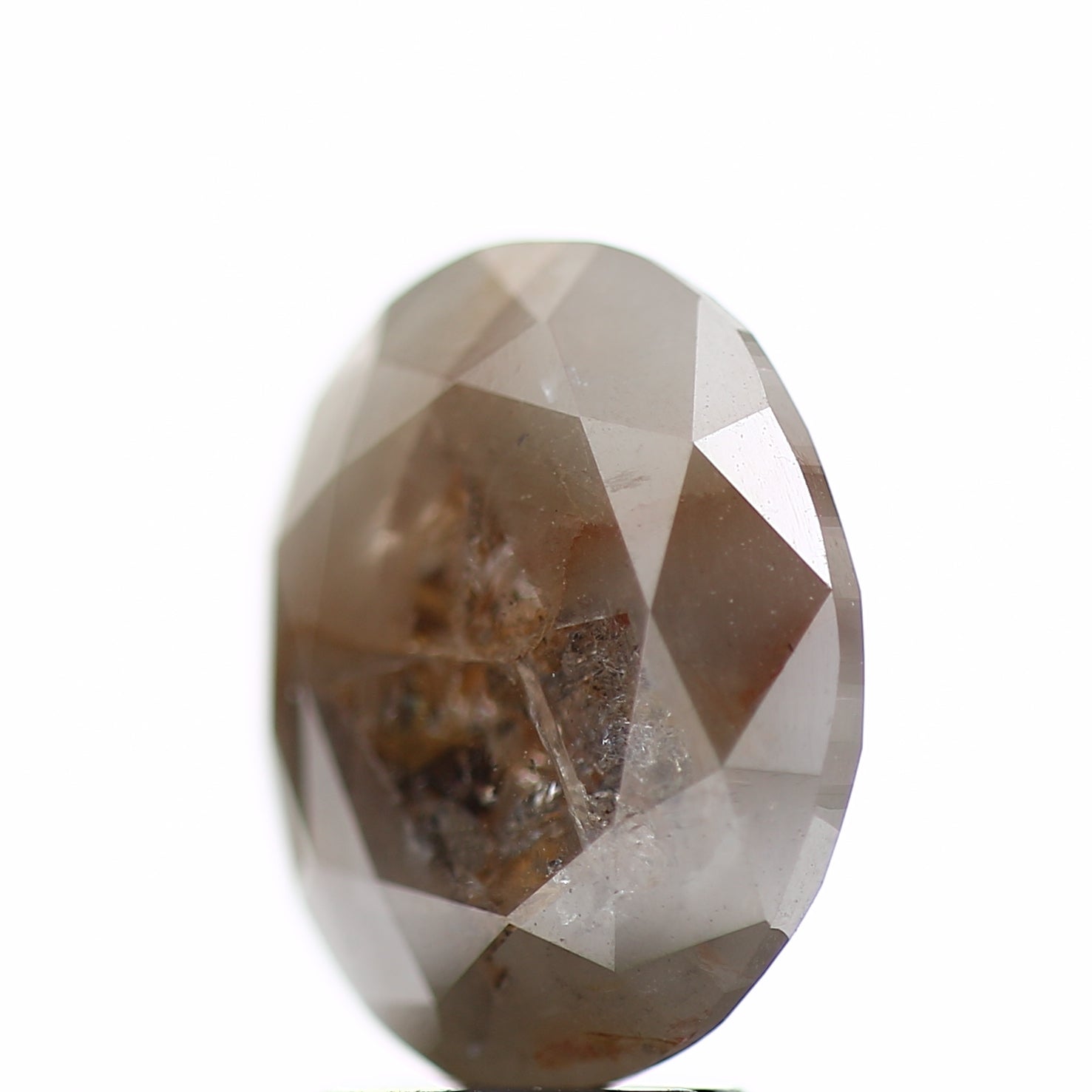 3.85 Carat Rustic Oval Cut Salt and Pepper Diamond 10.97 MM