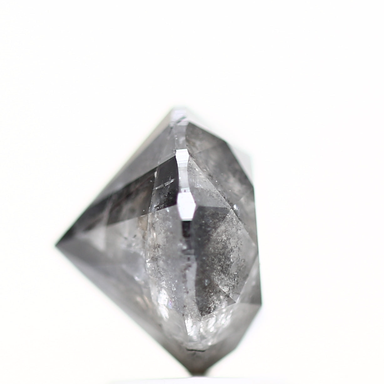 3 Carat Natural Fancy Gray Round Loose Salt and Pepper Diamond 8.3 MM - Blackdiamond