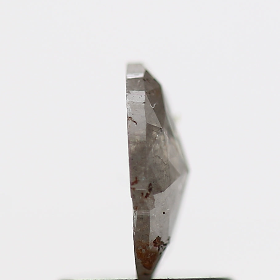 0.52 Carat Oval Rose Cut Salt and Pepper Diamond 6.80 MM