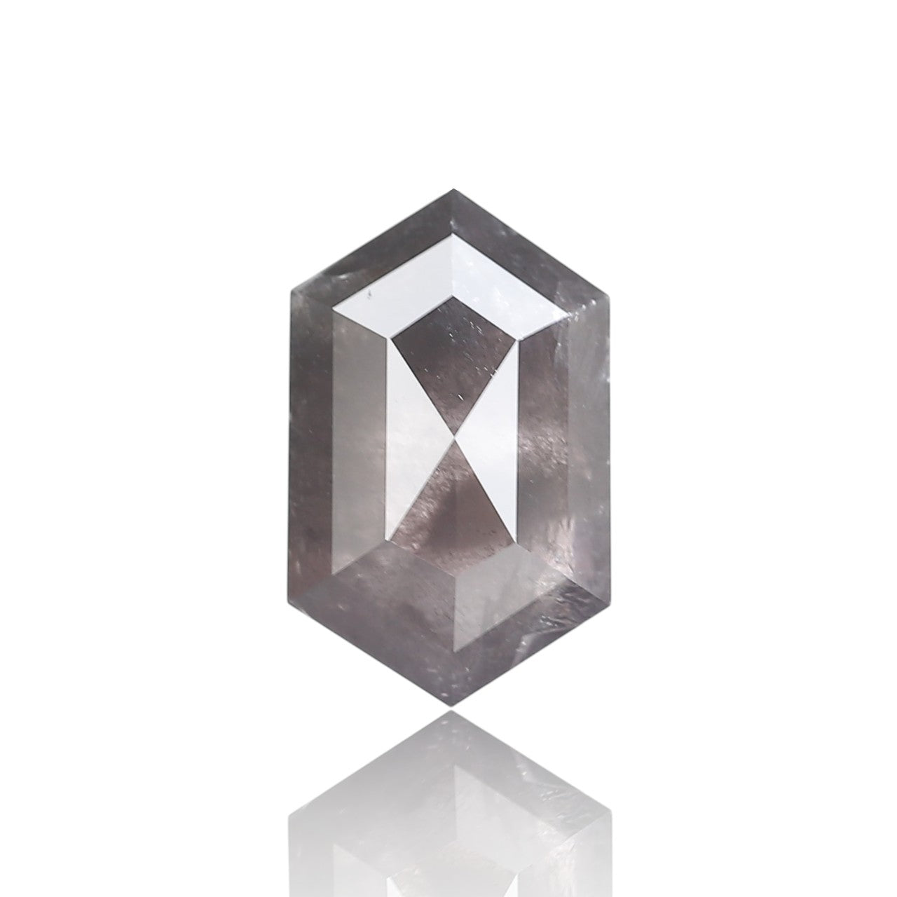 3 Carat Salt and Pepper Diamond Hexagon Purple Natural
