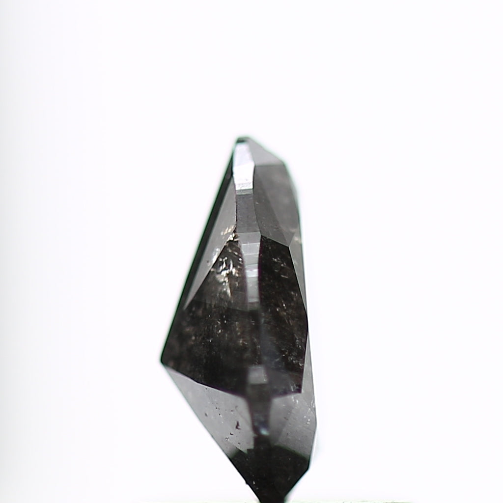 0.79 Carat Fancy Pear Black Salt and Pepper Diamond 7.25 MM