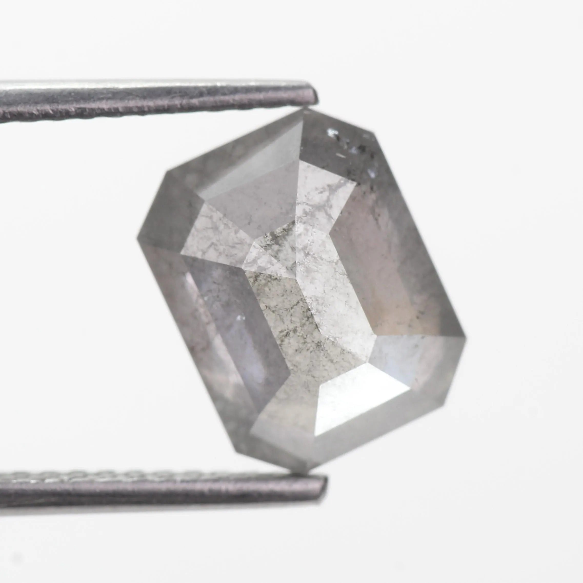 3 Carat Emerald Cut Salt and Pepper Diamond Natural 9.35 MM