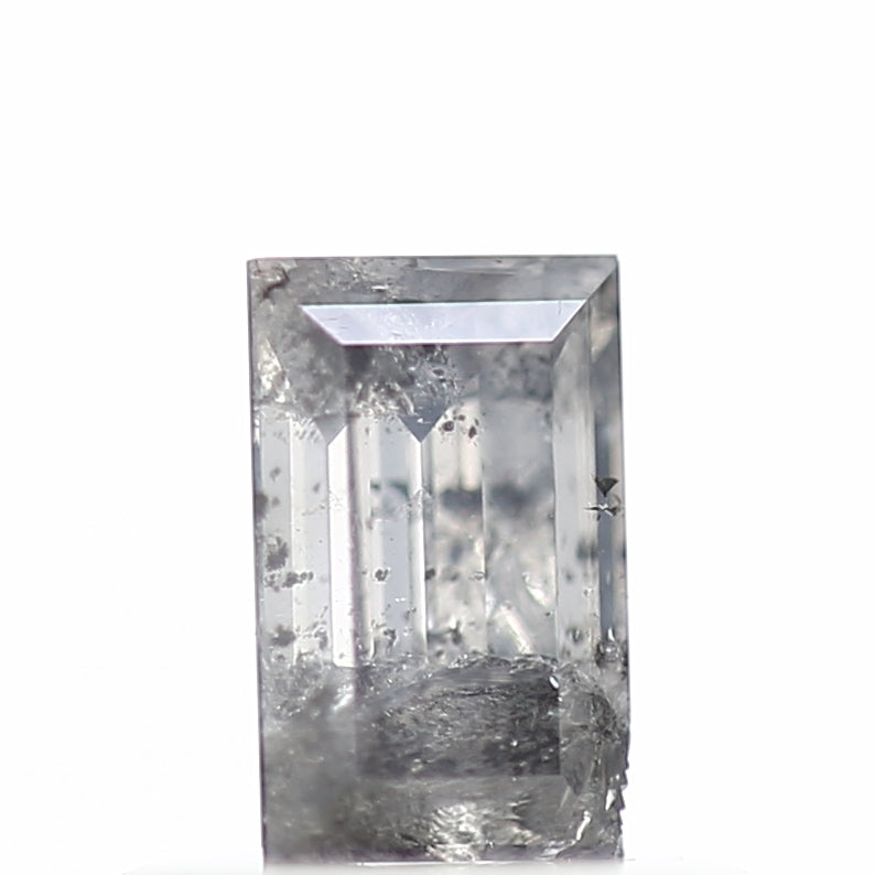 0.38 Carat Baguette Cut Salt & Pepper Diamond Gray Loose Diamond 5.25 MM