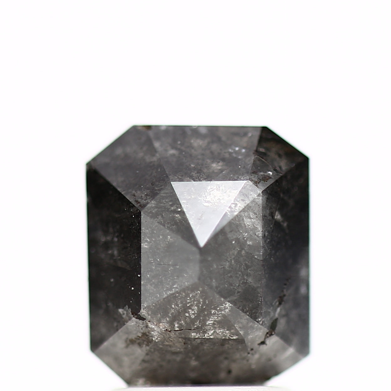 2.48 Carat 8.18 MM Fancy Black Emerald Cut Salt and Pepper Diamond - Blackdiamond