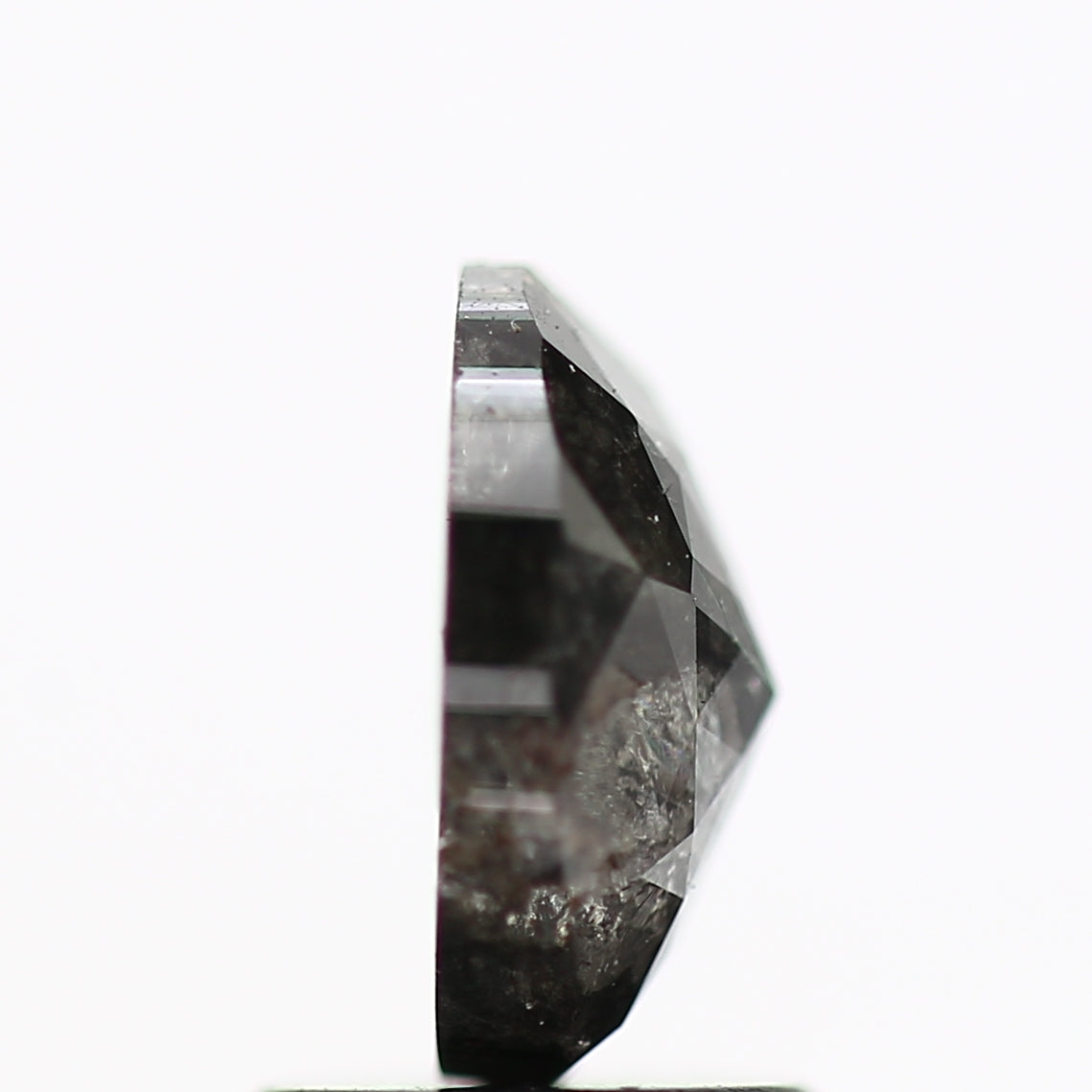 1.41 Carat Oval Natural Black Salt and Pepper Loose Diamond 8.10 MM