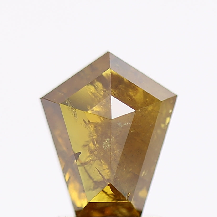 1.53 Carat Natural Fancy Yellow Kite Salt and Pepper Diamond 8.4 MM