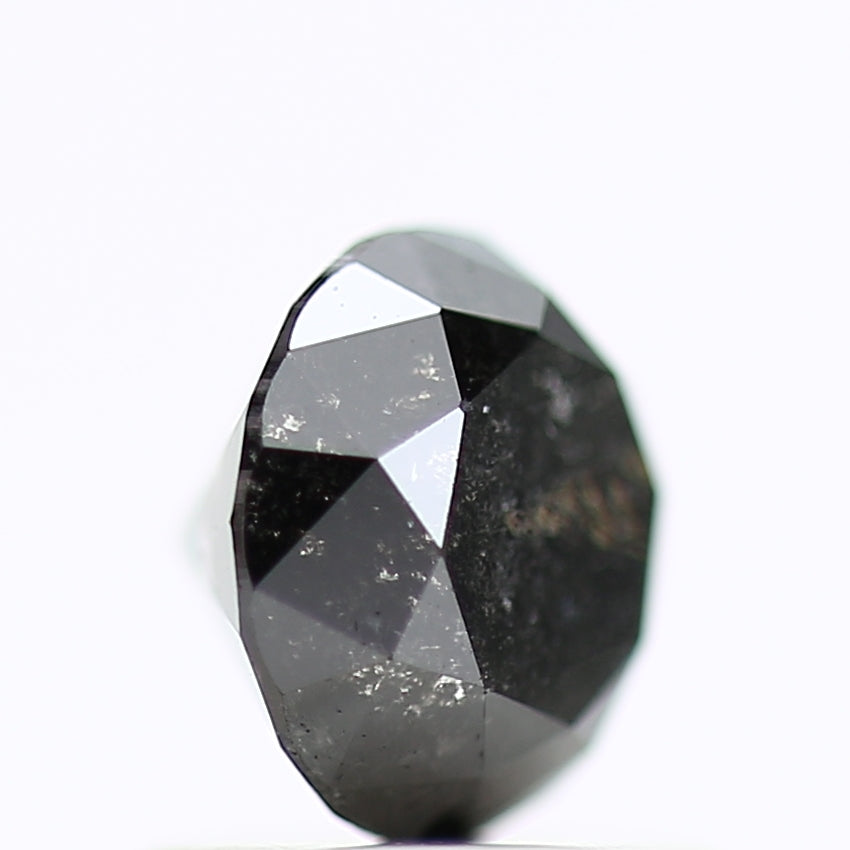 1 Carat Natural Black Round Cut Salt and Pepper Diamond 5.90 MM