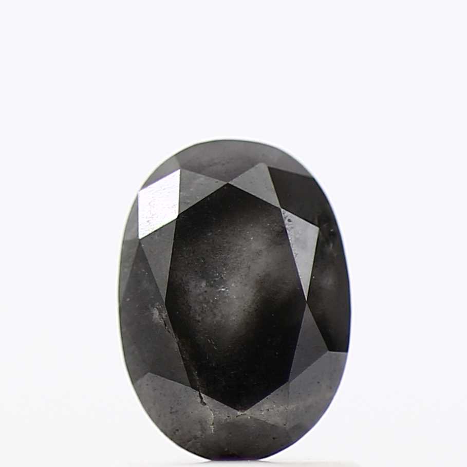 0.80 Carat Gray Brilliant Oval Natural Loose Diamond 7.10 MM