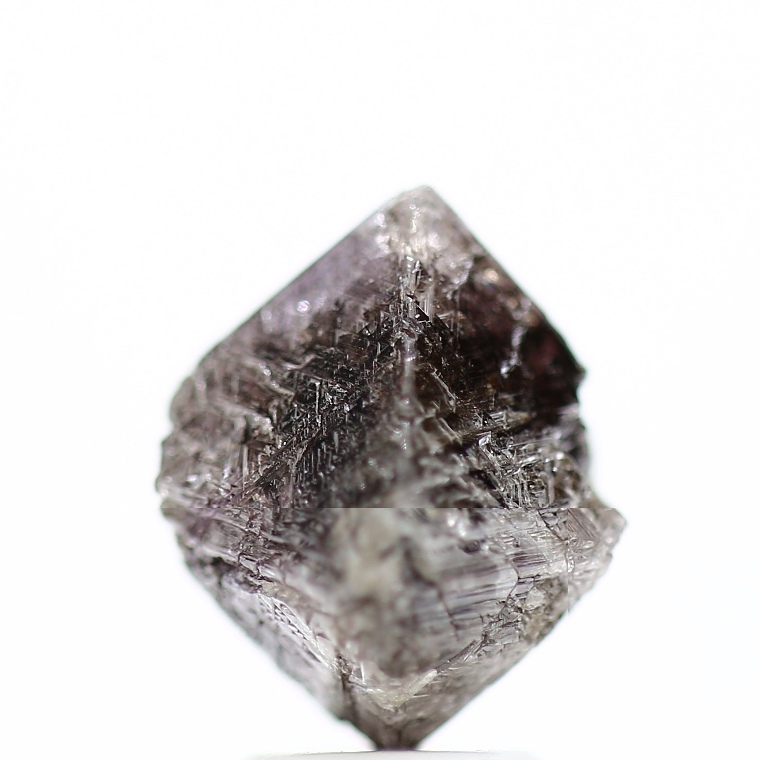 4.48 Carat Fancy Purple Pink Octahedron Rough Natural Diamond 10.90 MM - Blackdiamond