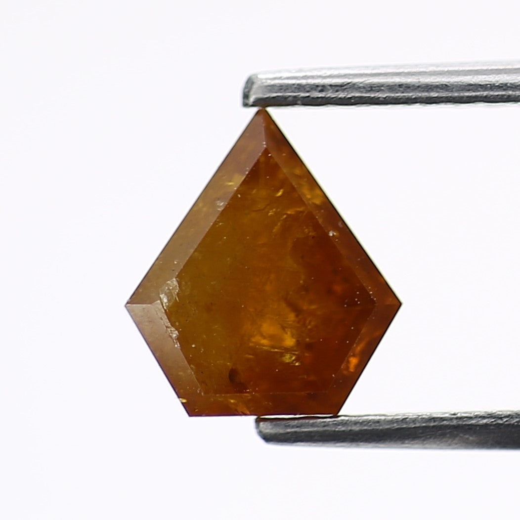 1.27 Carat Natural Orange Brown Kite Salt and Pepper Diamond 7.6 MM