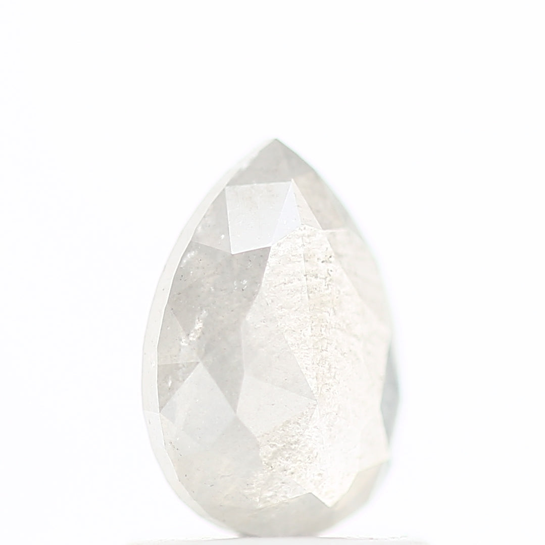 0.95 Carat Natural Icy Diamond Salt and Pepper Pear Diamond 7.49 MM