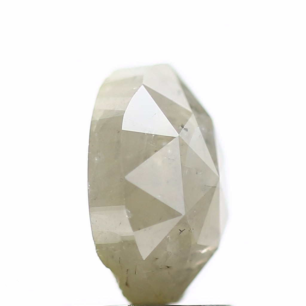 1.39 Carat Natural Salt and Pepper Oval Rose Cut Diamond 7.80 MM