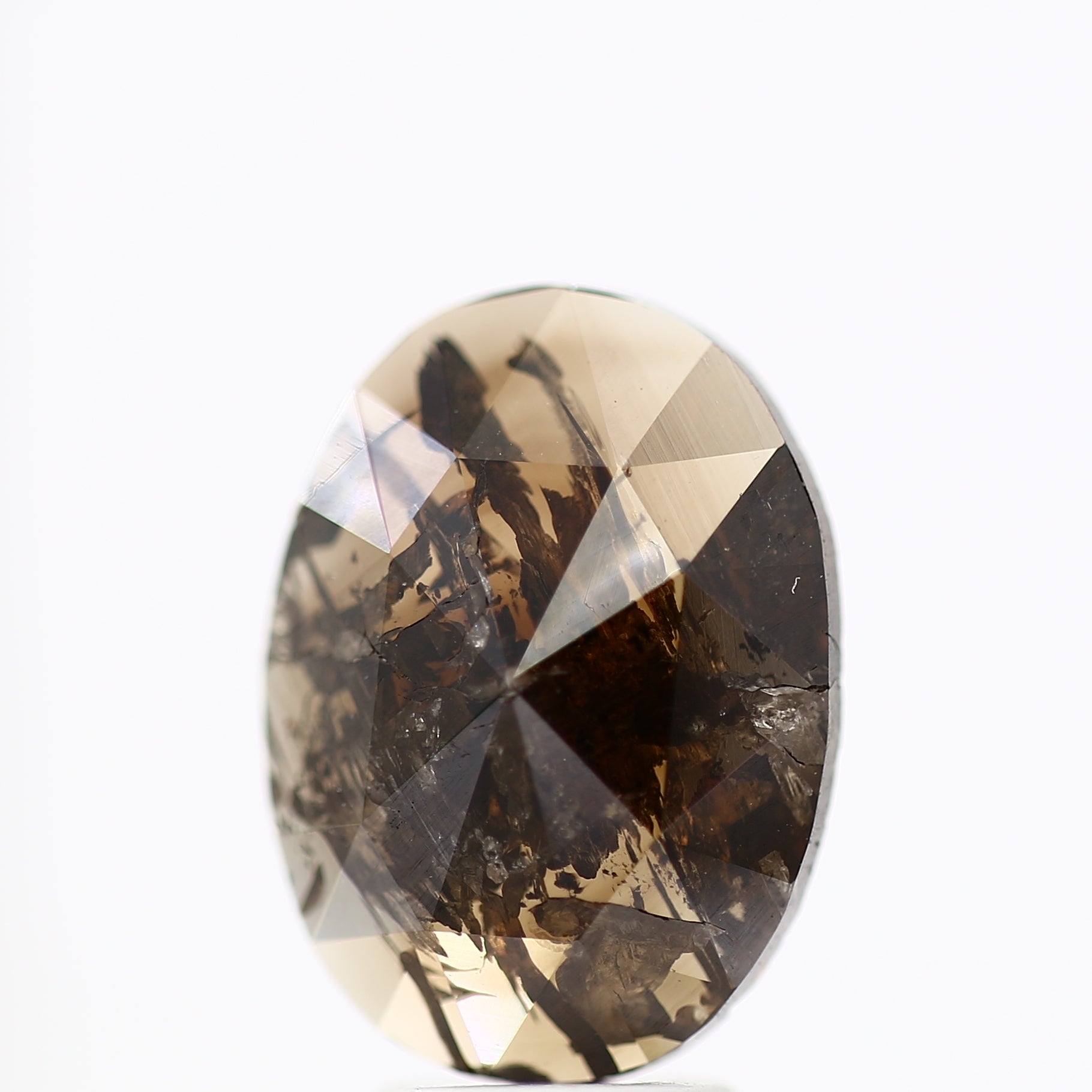 3.40 Carat Oval Natural Rose Cut Diamond 12.64 MM