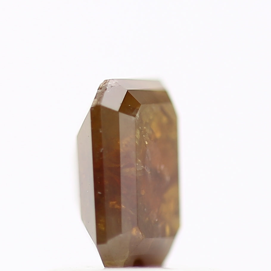 0.83 Carat Natural Emerald Cut Red Brown Salt And Pepper Diamond 6 MM