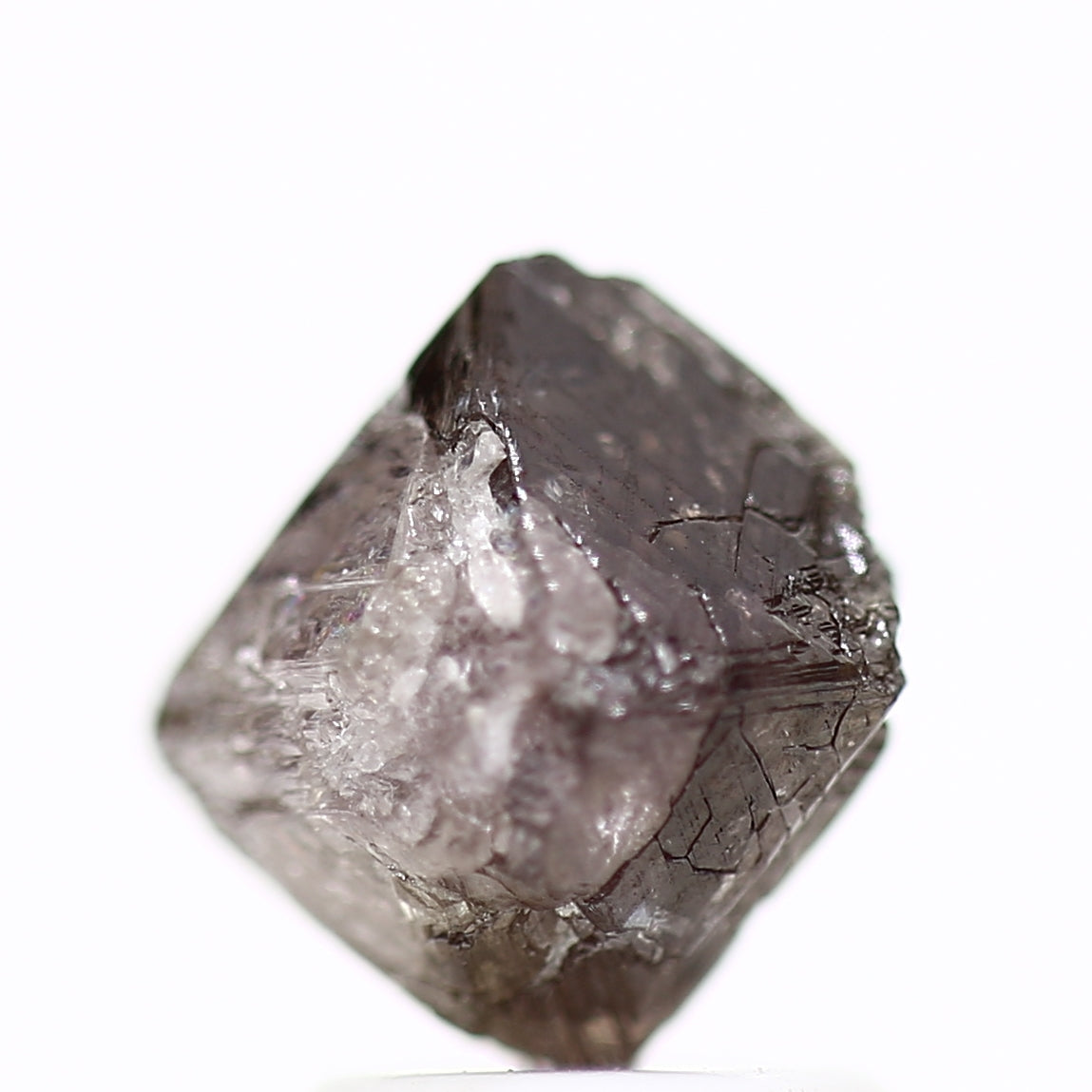2.67 Carat Fancy Pink Purple Octahedron Rough Natural Diamond 8.2 MM - Blackdiamond