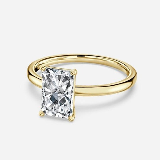 Deltic Radiant Solitaire Engagement Ring 14K / 18K Solid Gold