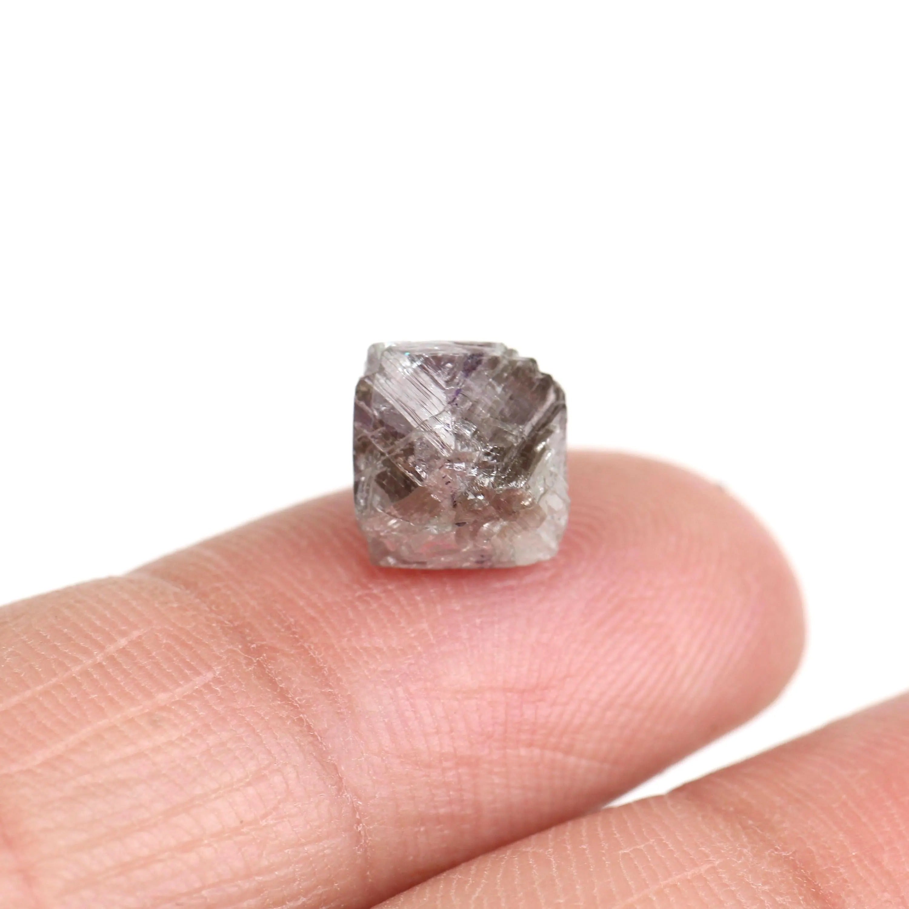 Natural Purple Rough Octahedron Raw Diamond 7.9 MM