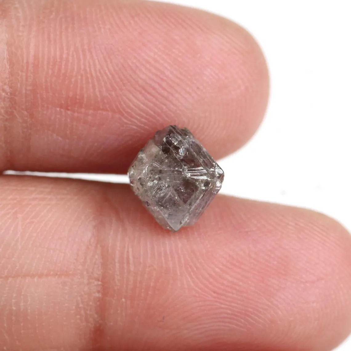4.14 Carat Natural Purple Rough Octahedron Raw Diamond 7.9 MM