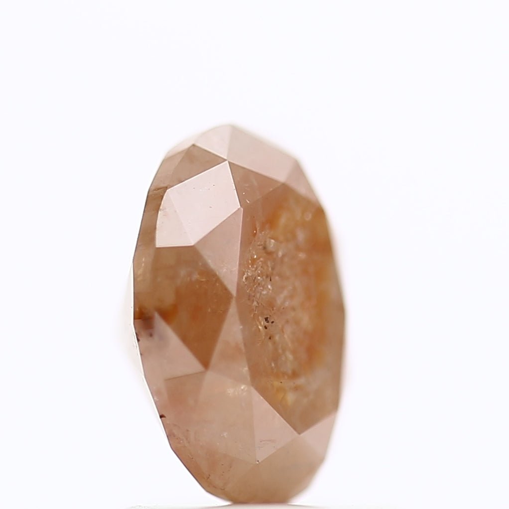 1.30 Carat Natural Orange Oval Cut Salt And Pepper Diamond 7.37 MM