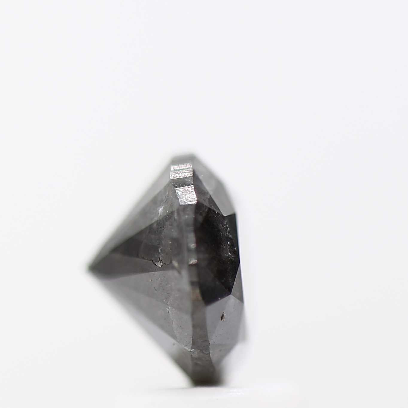 2.53 Carat Salt and Pepper Fancy Black Diamond Oval Shape 10 MM
