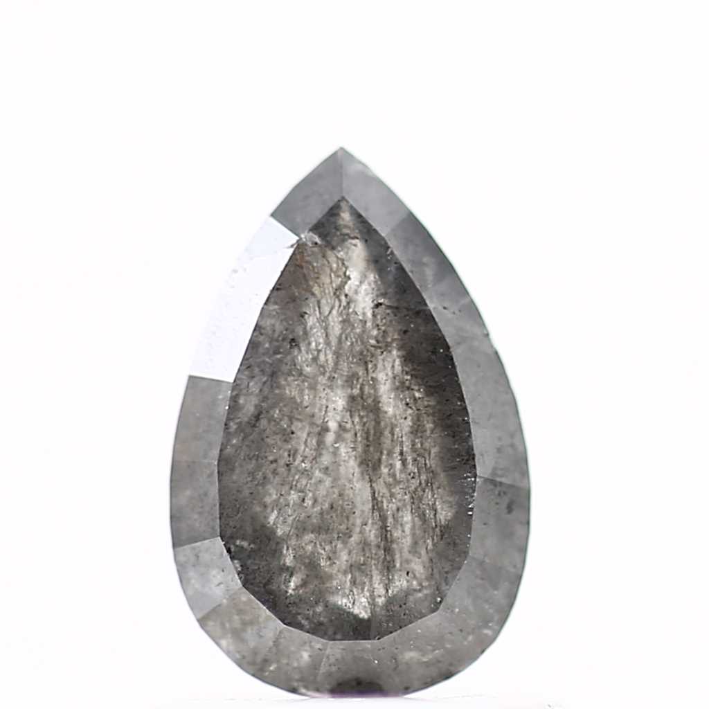 0.85 Carat Salt & Pepper Diamond For Pear Shaped Diamond Band