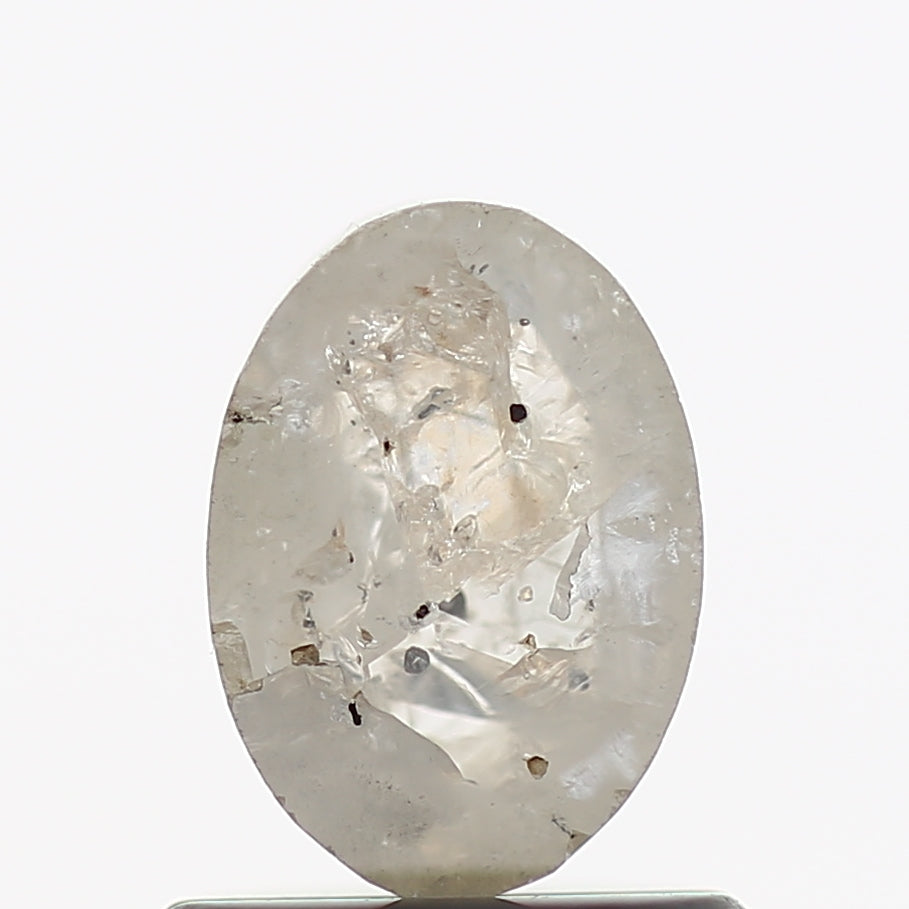 0.87 Carat Oval Cut Natural Grey Salt and Pepper Diamond 6.80 MM