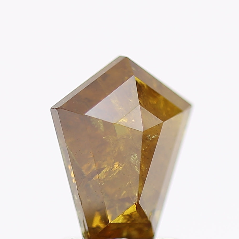 1.53 Carat Natural Fancy Yellow Kite Salt and Pepper Diamond 8.4 MM
