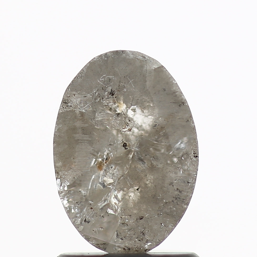 1 Carat Salt and Pepper Diamond Oval Rose Cut Natural Loose Diamond 8 MM