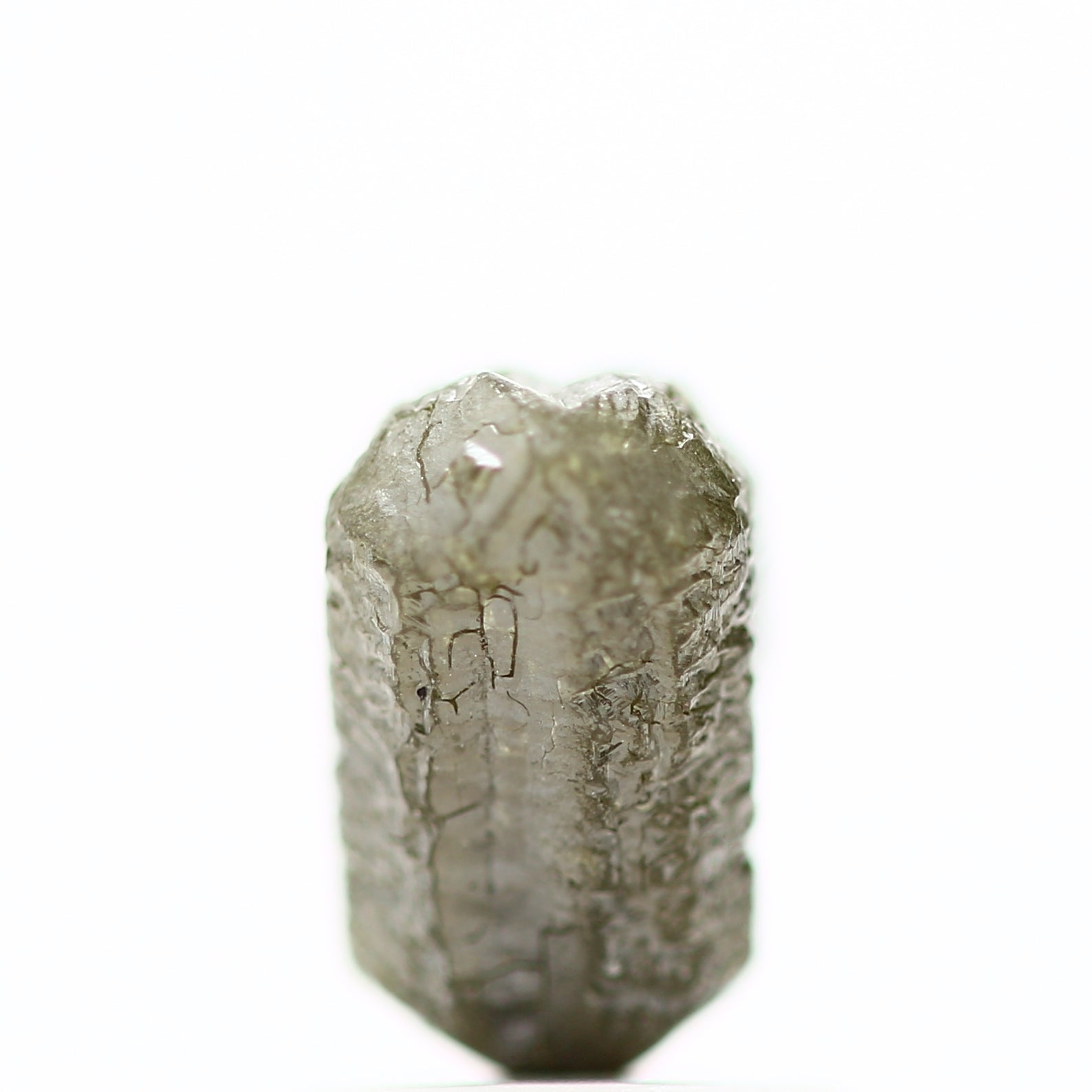 2.35 Carat Fancy Green Gray Macle Natural Rough Diamond 7.50 MM - Blackdiamond