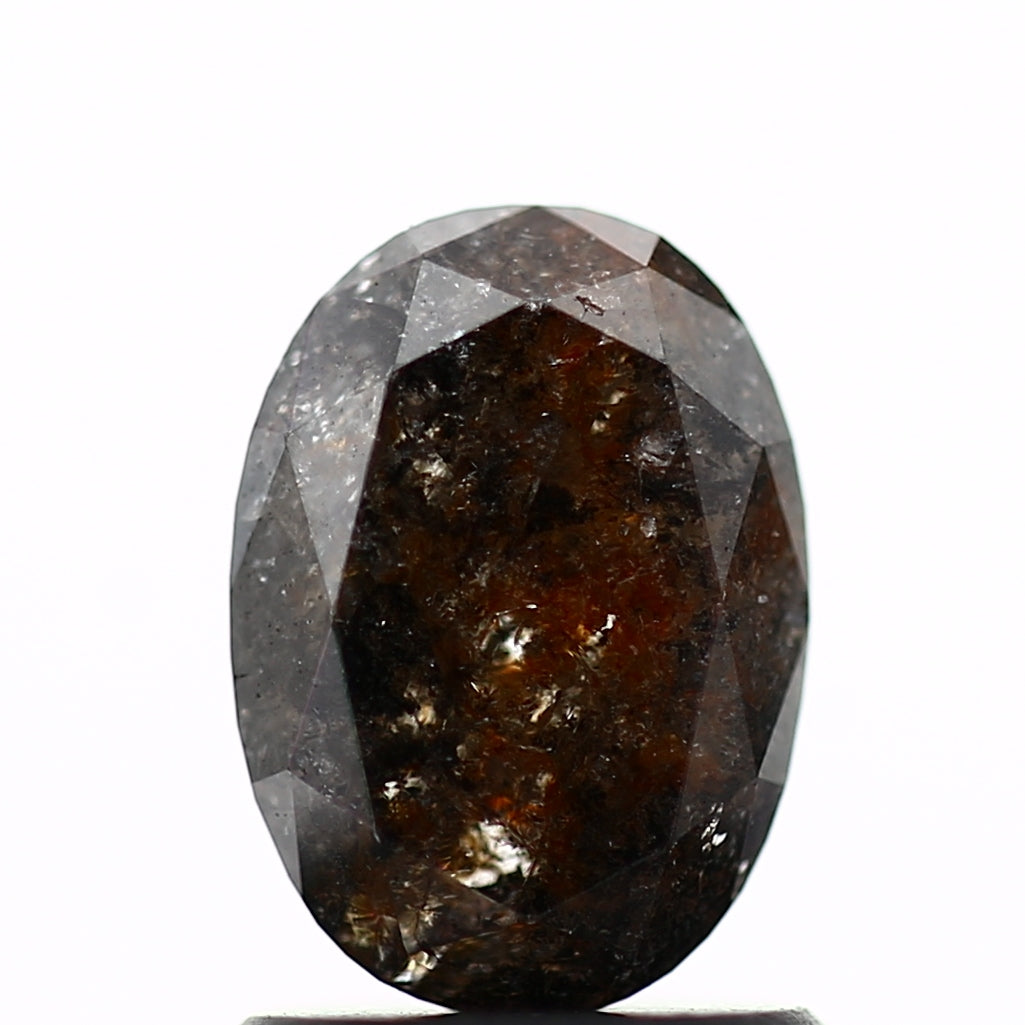 1.47 Carat Oval Brilliant Rose Cut Diamond 7.77 MM