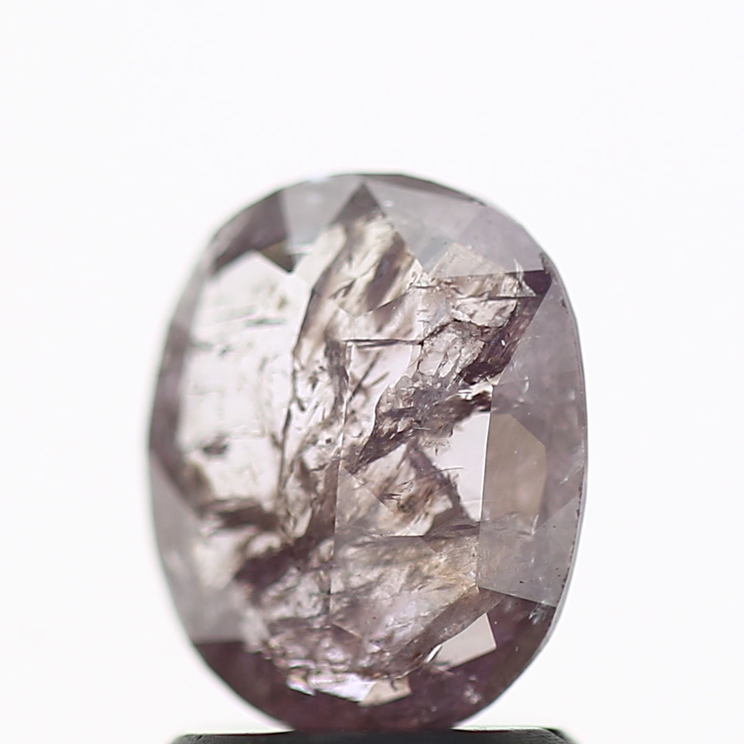 0.98 Carat Oval Pink Salt and Pepper Diamond 8 MM