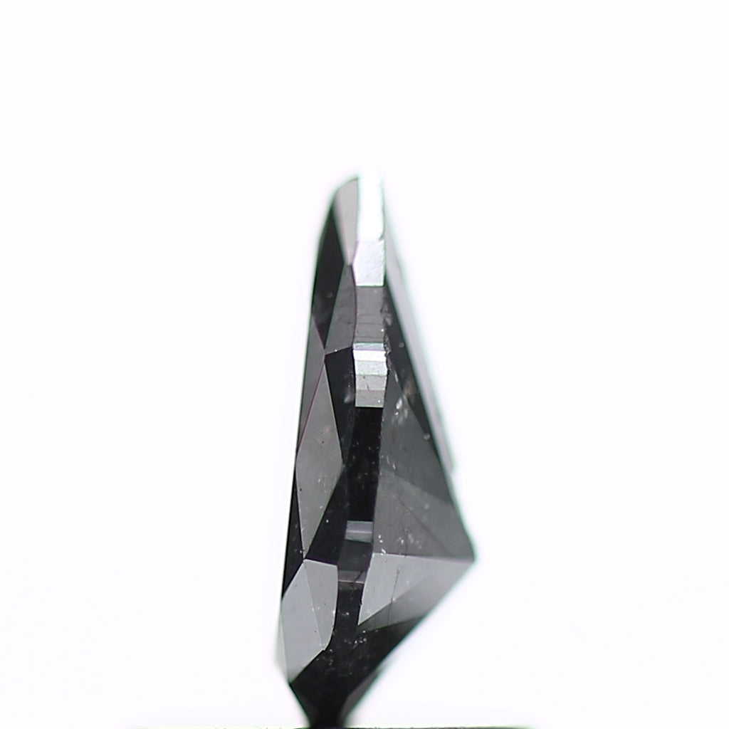 0.64 Carat Fancy Black Pear Salt and Pepper Diamond 7.45 MM