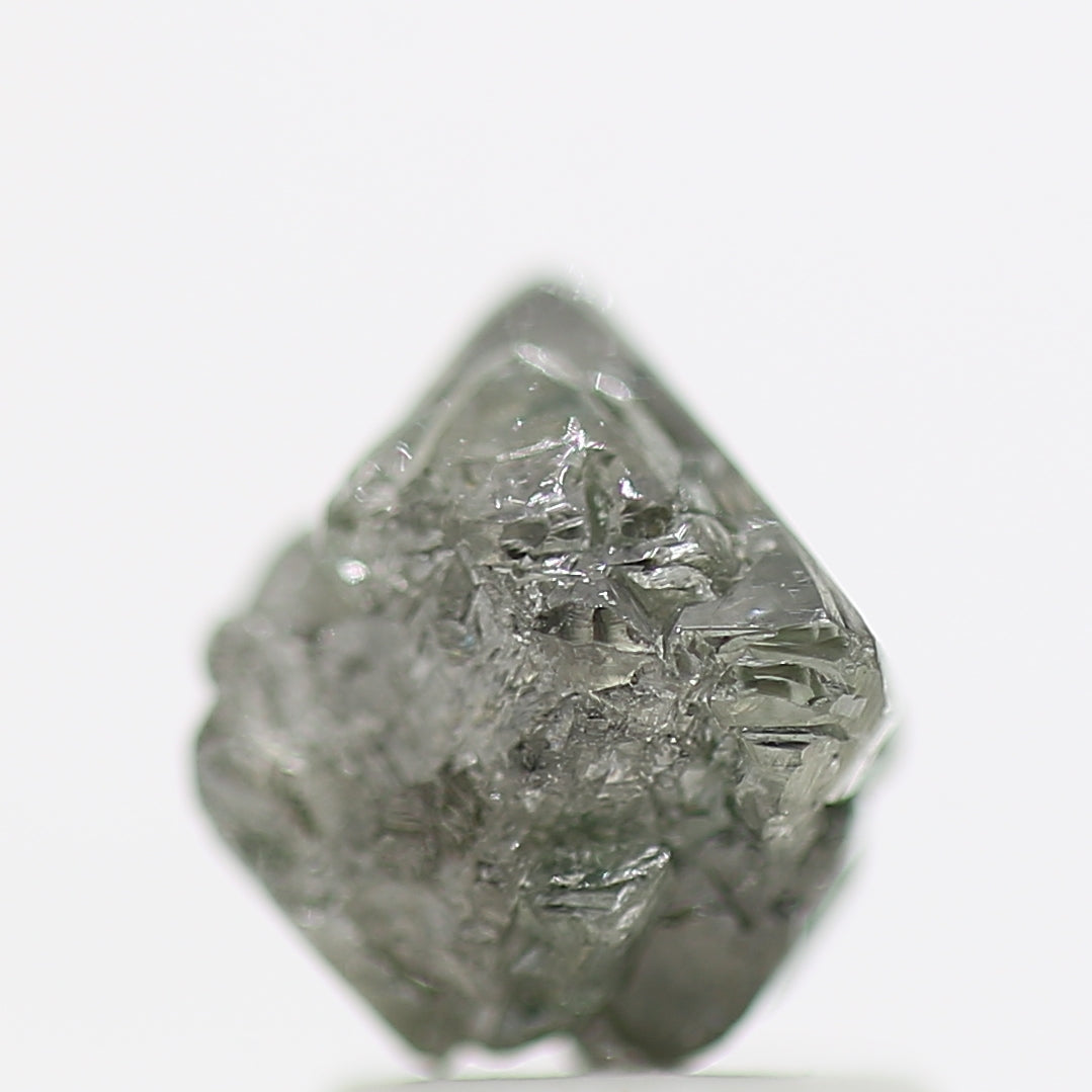 2.09 Carat Octahedron Diamond Gray Rough Crystal Diamond 6.35 MM - Blackdiamond