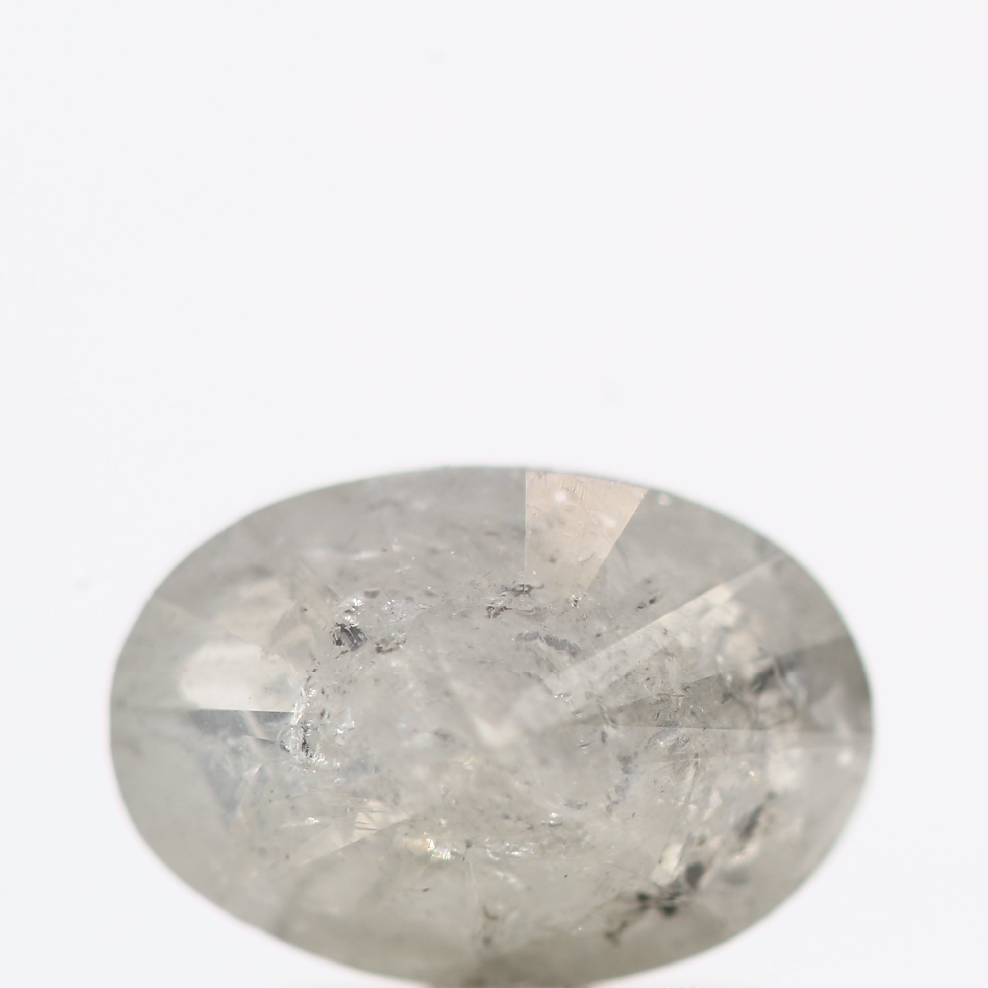 1.37 Carat Brilliant Cut Oval Salt and Pepper Diamond 8.45 MM