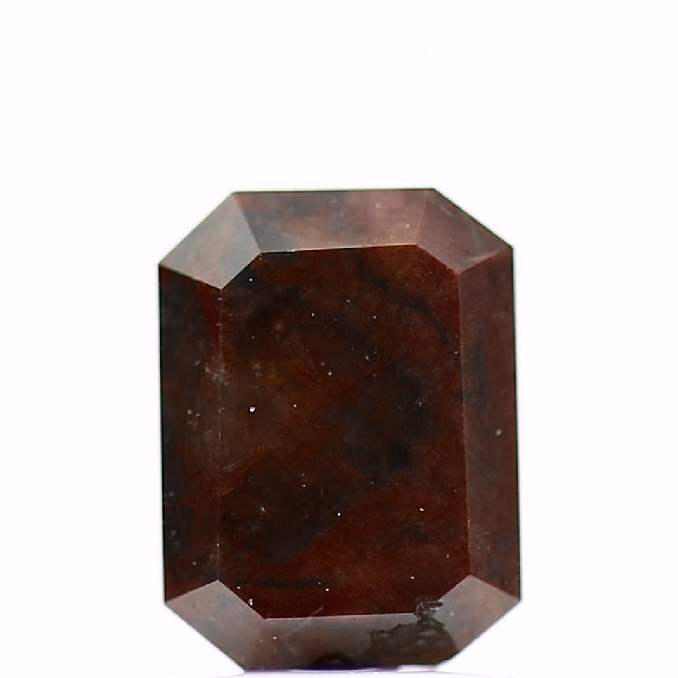 0.78 Carat 6.7 MM Natural Red Gray Emerald Loose Rustic Diamond - Blackdiamond