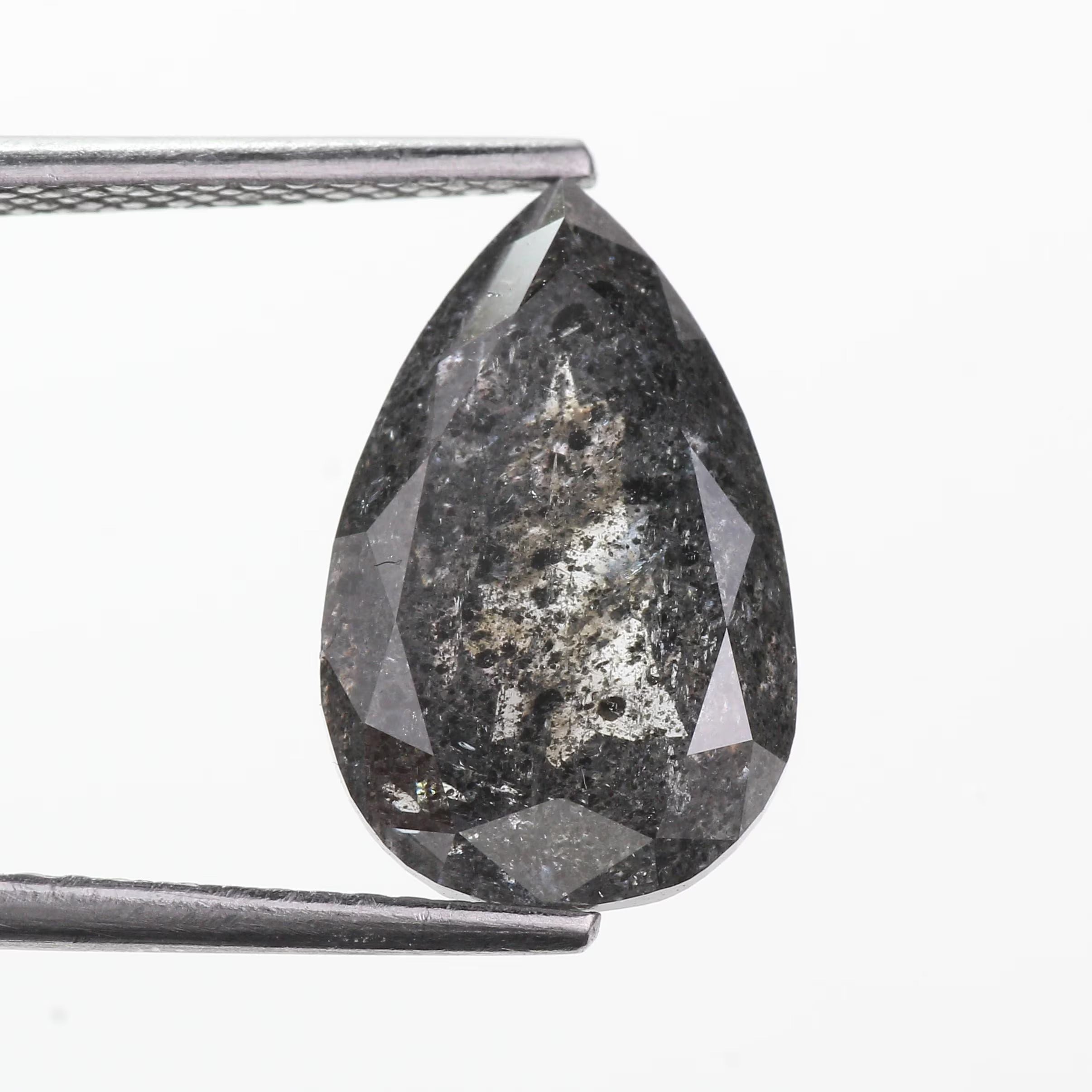 4.50 Carat Pear Salt and Pepper Diamond 13.20 MM