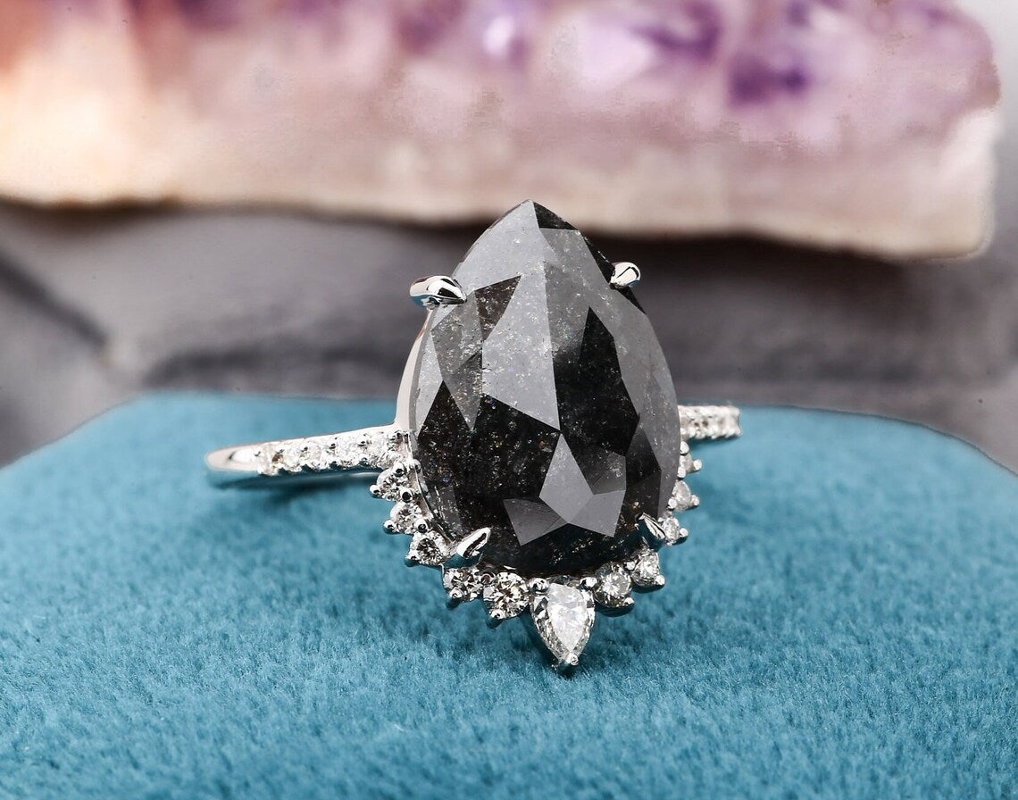 black and white diamond ring